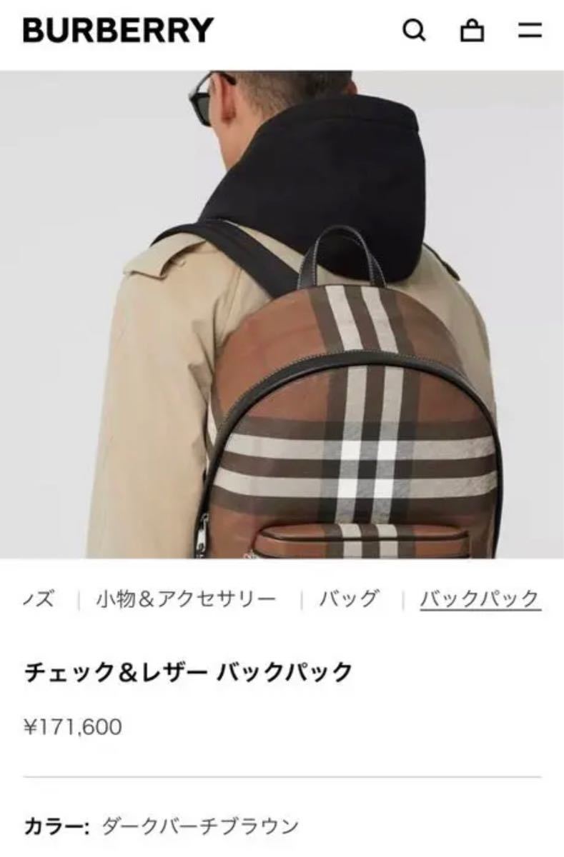 BURBERRY【バックパック】チェック&レザー www.esole.eu