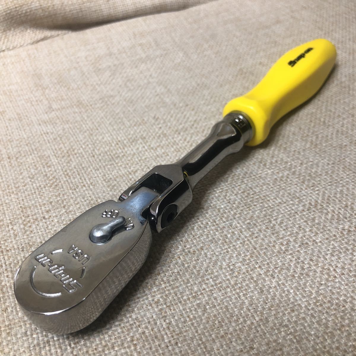 新品 スナップオン 3/8 フレックスラチェット イエロー 首振り FHFD80A