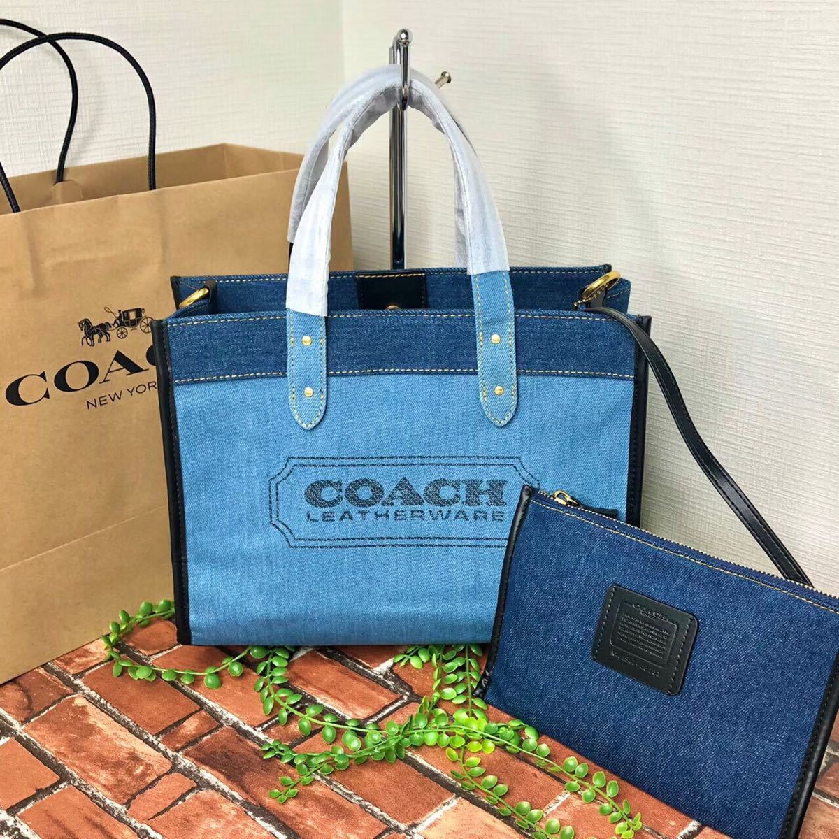 新品》COACH トート ハンドバッグ ショルダーバッグ デニム｜Yahoo