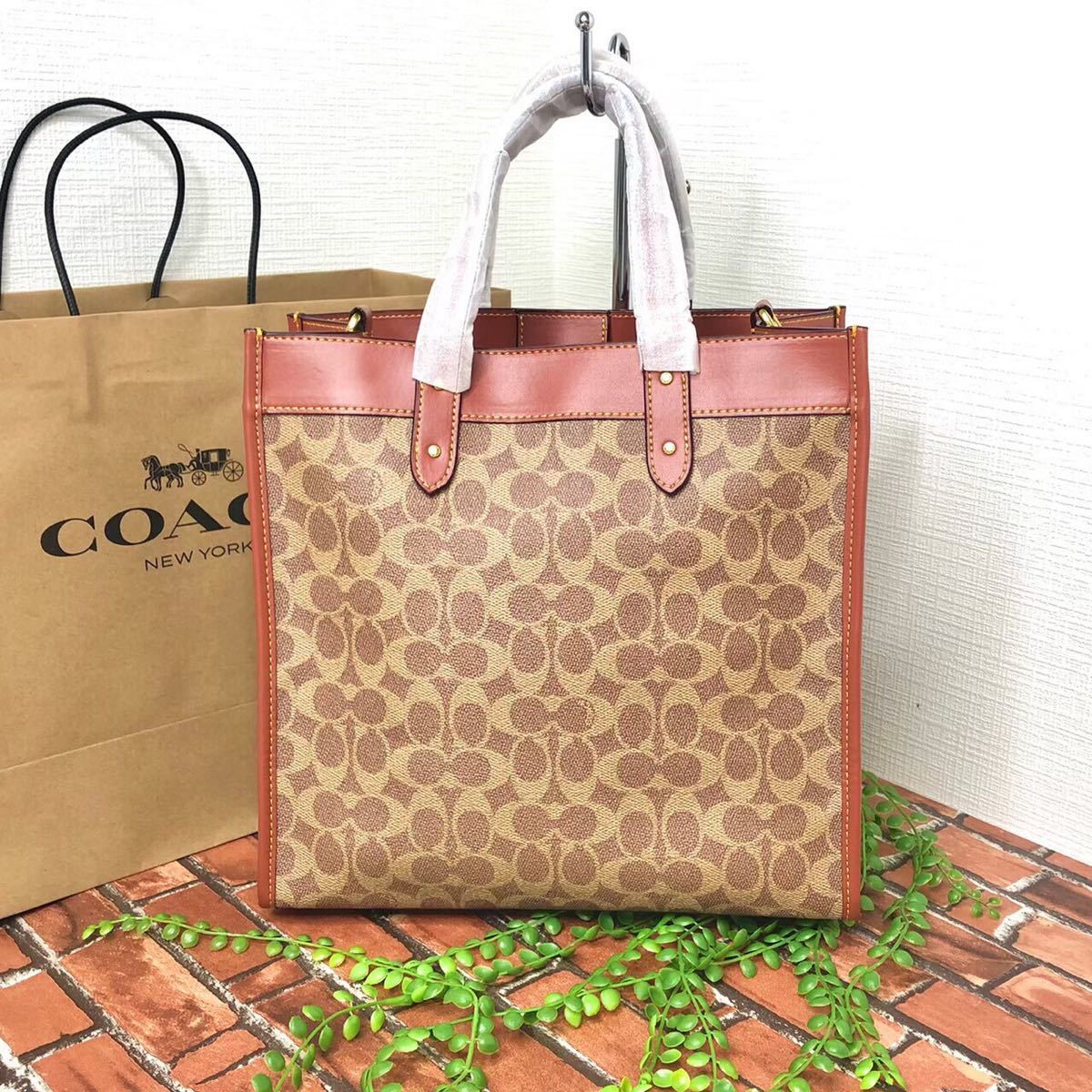 新品》COACH トートバッグ ハンドバッグ ショルダー シグネチャー-