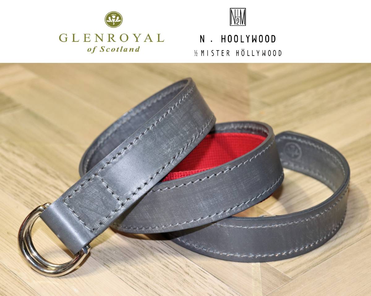 送料無料 即決【未使用】 N.HOOLYWOOD × GLENROYAL ★ ブライドルレザー リングベルト ★ Nハリ グレンロイヤル スコットランド製 正規品