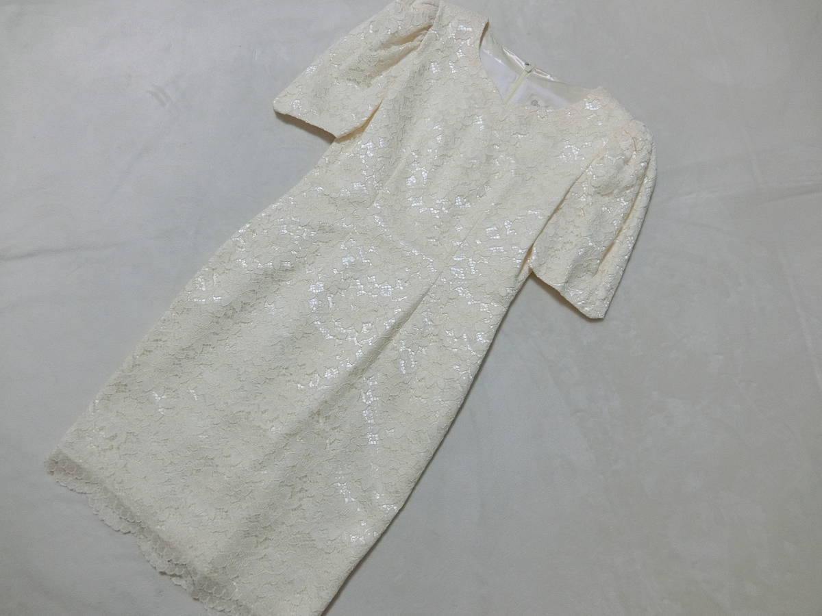 【超目玉枠】ワンピース限定販売】 極美品 ジュネビビアン 清楚 レース ワンピース クリーム