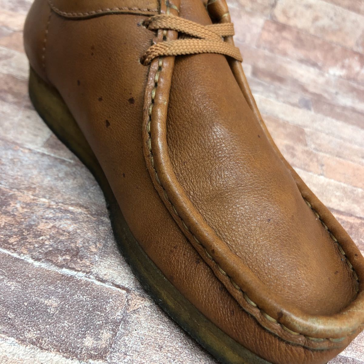 A-157 Clarks クラークス　ウォーキングシューズ　ワラビーシューズ　ブラウン　メンズ　6 24cm_画像7