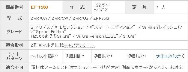 ノア シートカバー ZRR70W ZRR75W ZRR70G ZRR75G クラッツィオ ET-1560 クラッツィオ ネオ シート 内装