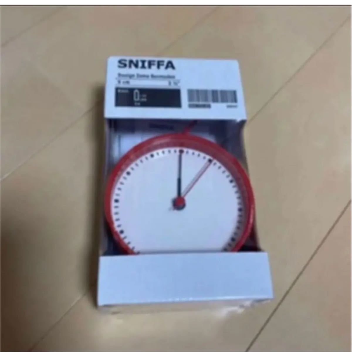 新品　【IKEA】イケア　SNIFFA スニッフラ　時計　フック　レッド　置き時計　　掛け時計