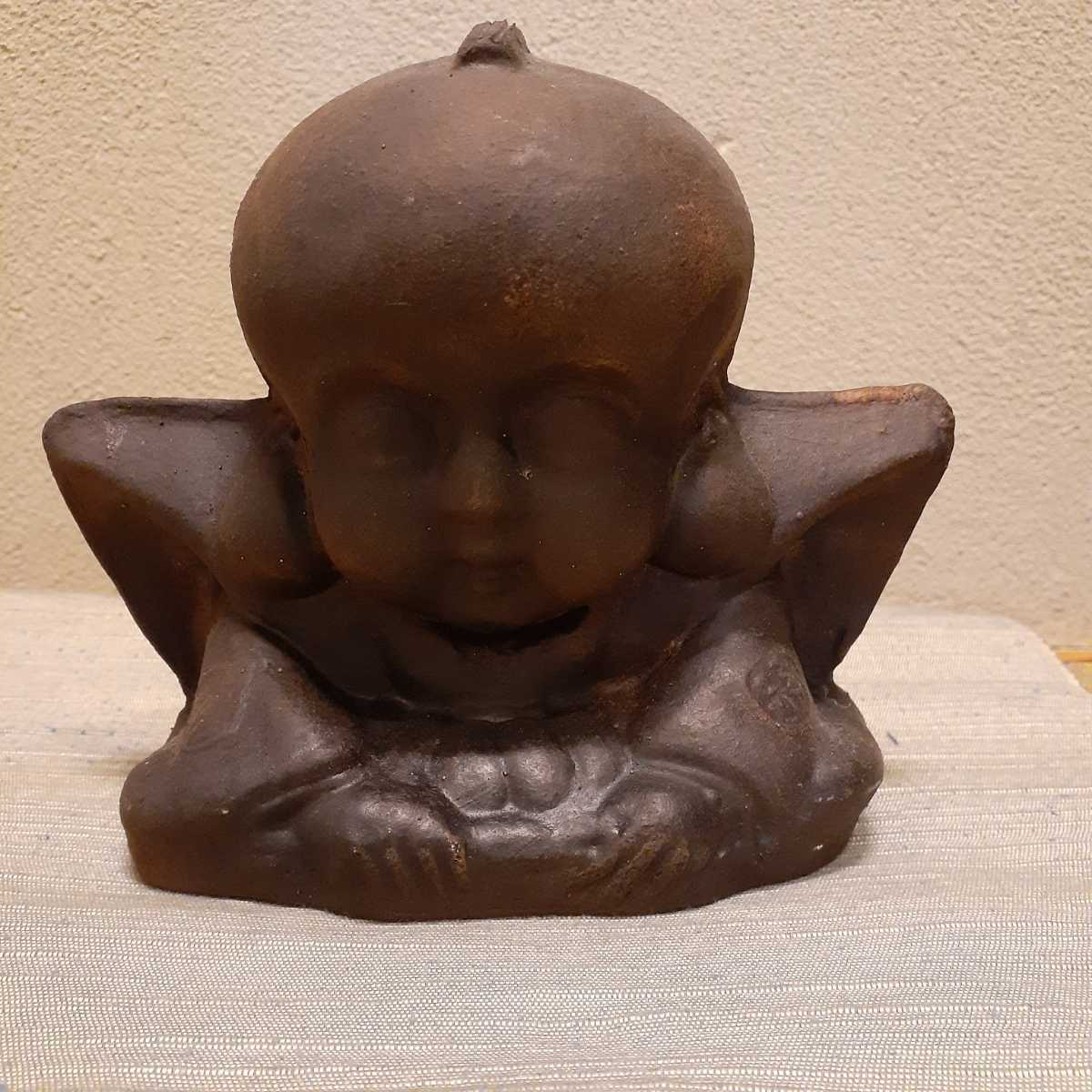 時代 福助 置物 約17cm×14cm×10cm gruporio.net