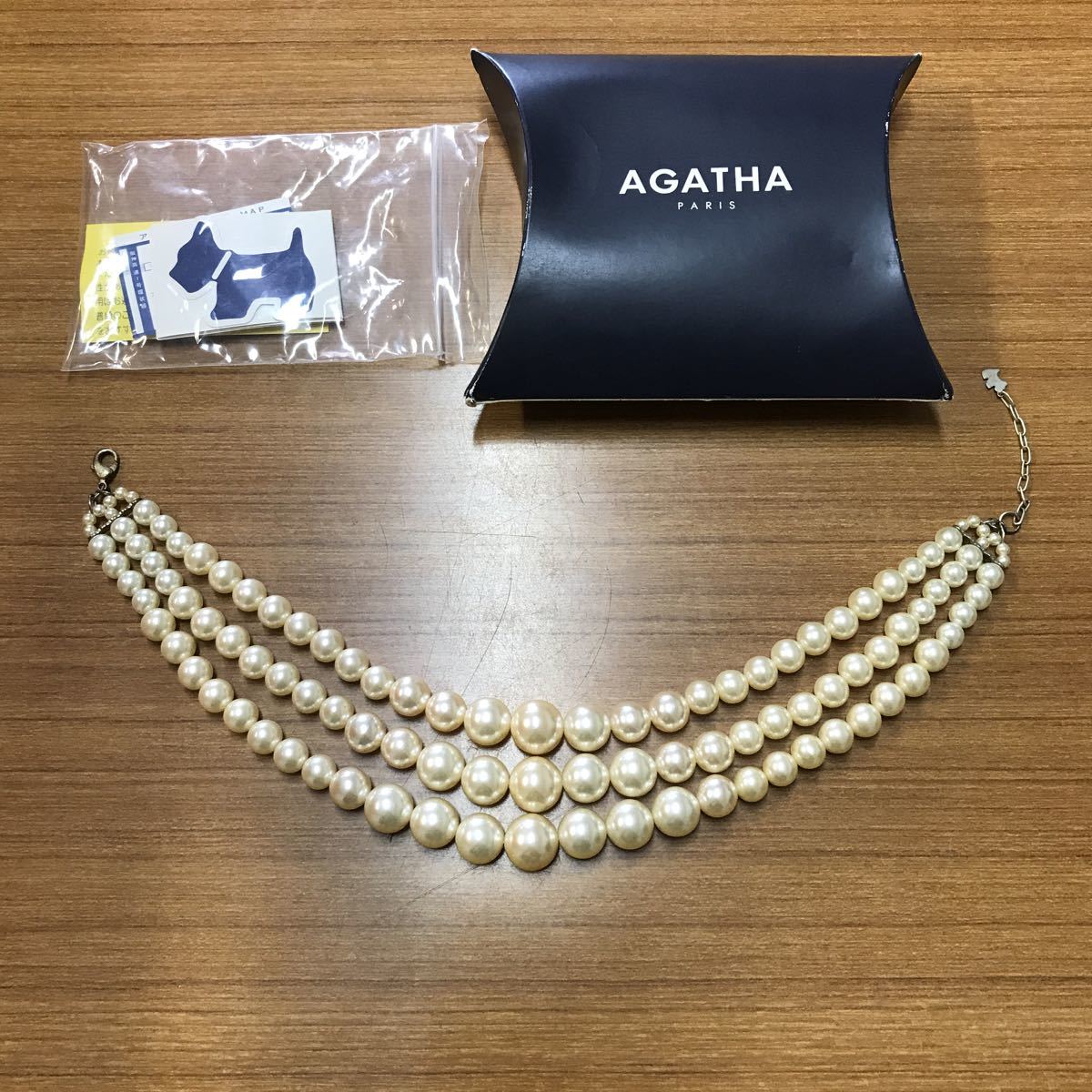 79 AGATHA アガタ パールネックレス 30cm 20220620の画像1