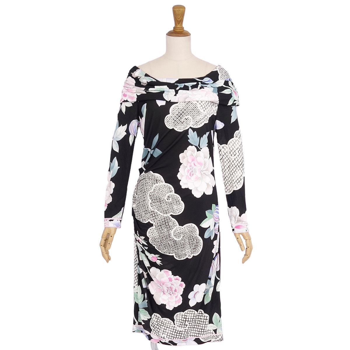 美品】LEONARD PARIS 花柄 ロングドレス 38-