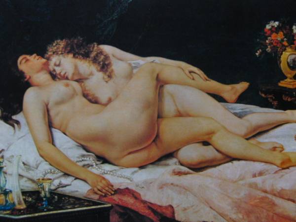 ギュスターヴ・クールベ、【睡り】、希少な額装用画集より、状態良好、新品額装付、Gustave Courbet_画像1