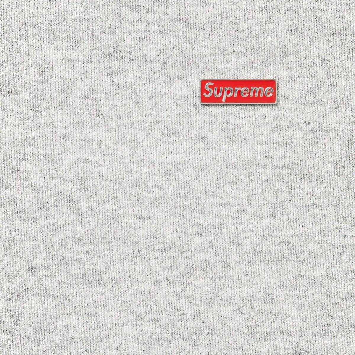 M ★新品未使用★ Supreme 22SS Enamel Small Box Hooded Sweatshirt エナメル スモール ボックス パーカー Heather Grey ヘザーグレー 灰_画像2