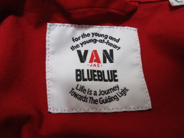 VAN JACKETｘBLUE BLUEコラボ・スイングトップ・Ｌ・赤（ヴァンジャケットブルーブルーＷネームアーチロゴスウィングトップブルゾン）の画像8