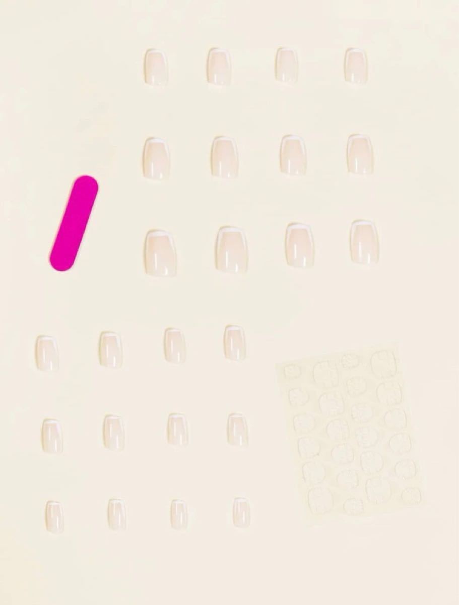 Paypayフリマ ネイルチップ 付け爪 つけ爪 韓国 中華 シンプル ピンク フレンチガーリー シンプル オフィス 大人 かわいい