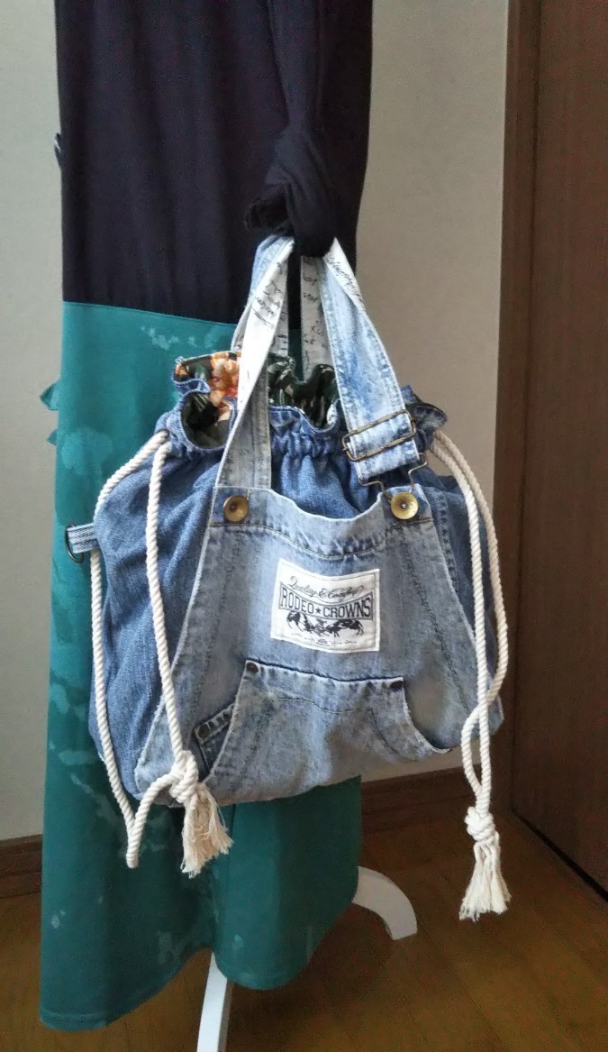 デニムリメイク、肩掛けトートバッグサロペット | www.jarussi.com.br