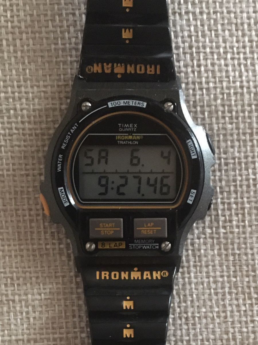 超希少☆初代アイアンマン オリジナル TIMEX IRONMAN 8LAP 1986 メンズ タイメックス ヴィンテージ 豆球 デジタル 腕時計  訳ありオマケ付き