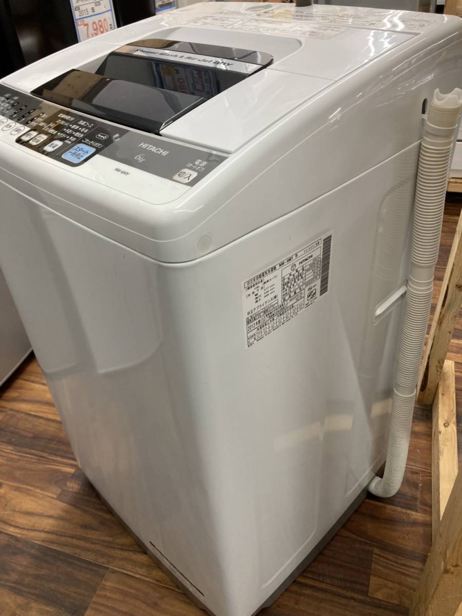送料無料S64268 日立 全自動洗濯機 NW-6MY 6kg 2013年製 良品