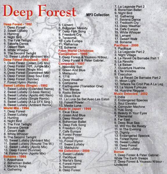 [MP3-CD] Deep Forest deep * forest 11 album 127 bending compilation 