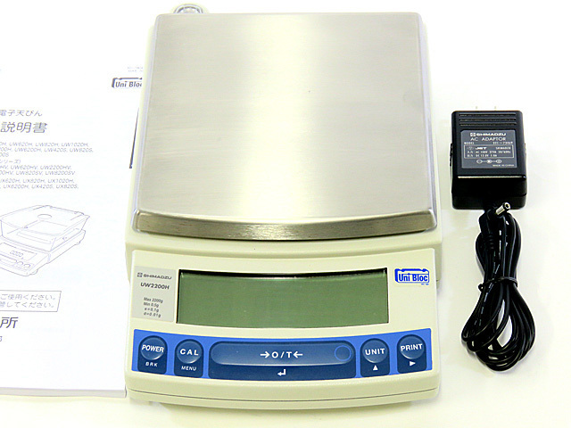 ○精密電子天秤UW2200H/秤量2200g/最小表示0.01g/内部校正/校正 ○精密電子天秤UW2200H/秤量2200g/最小表示0.01g/内部校正/校正