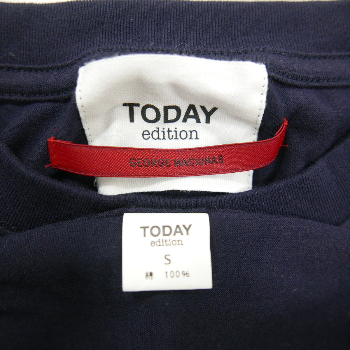 TODAY edition トゥデイエディション プリント クルーネック 半袖Tシャツ NAVY S メンズ トップスの画像5