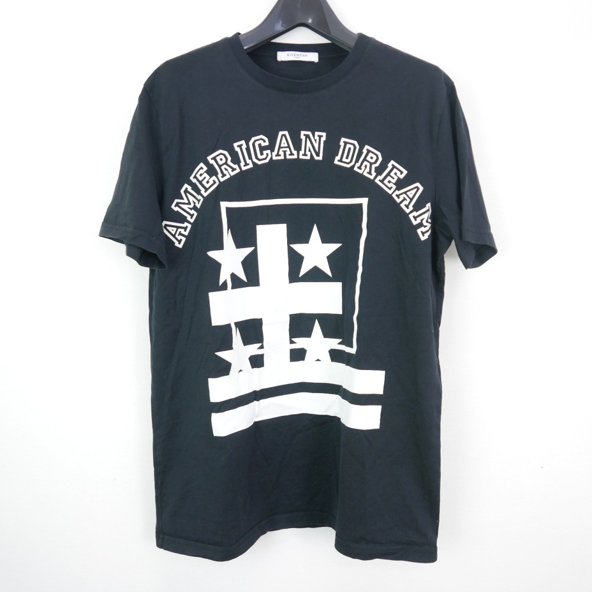 12AW GIVENCHY ジバンシィ American Dream t-shirt BLACK XS メンズ トップス コットン スター プリント クルーネック 半袖Tシャツ_画像1