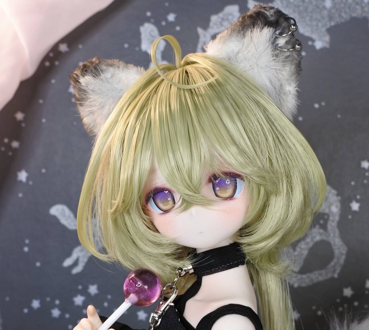 らら屋* DDH-01(白肌)カスタムヘッド&ウィッグ+MDD服+エルフ耳+ らら屋* DDH-01(白肌)カスタムヘッド&ウィッグ+MDD服+エルフ耳+
