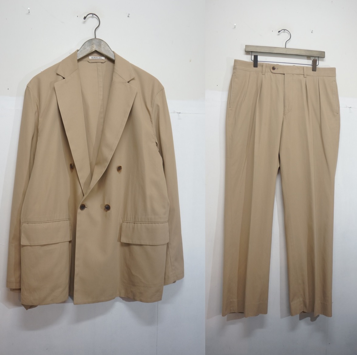 19SS AURALEEオーラリー HARD TWIST GABARDINE DOUBLE BREASTED JACKET