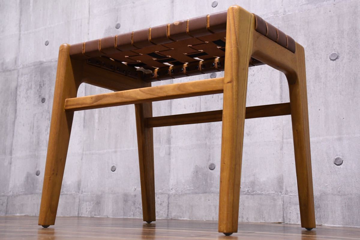 BEC131 ZARA HOME ザラホーム 革テープ張り スツール レザーテープ