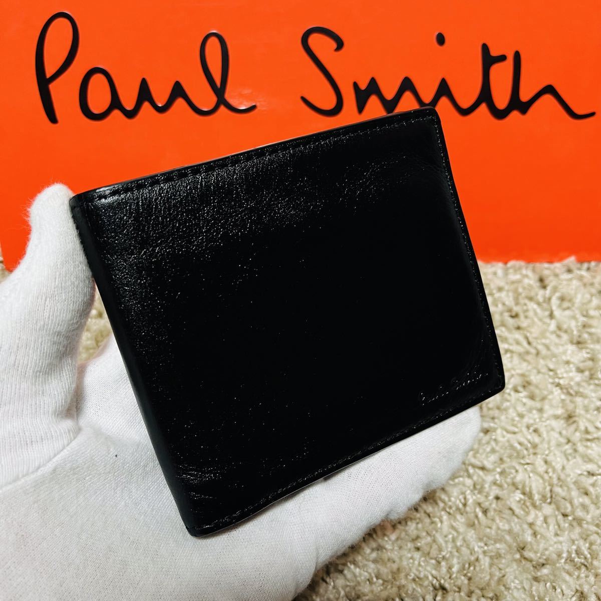 良品 ポールスミス PaulSmith ミニクーパー 2つ折り財布 コンパクト