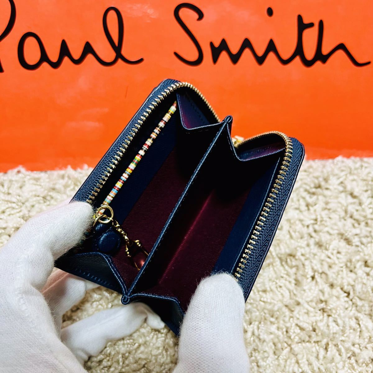 新品 新作 ポールスミス PaulSmith ジップストローグレイン2 財布