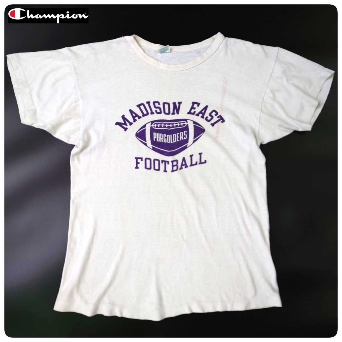 VINTAGE】Champion ランタグ IN C 3段プリント カレッジ-