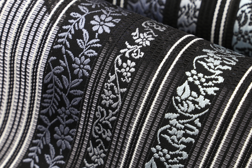 博多帯 博多織 夏帯 夏物 黒木織物謹製 羅織 八寸名古屋 小花更紗柄