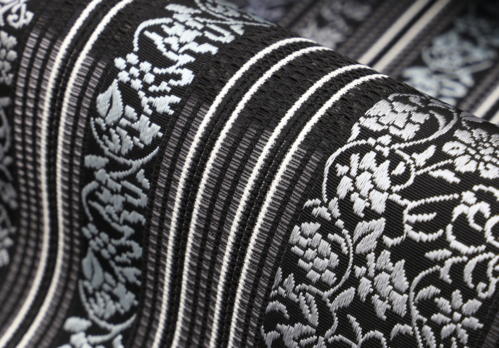 博多帯 博多織 夏帯 夏物 黒木織物謹製 羅織 八寸名古屋 小花更紗柄