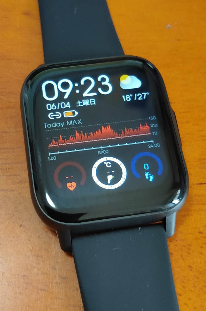 クイック発送！！　スマートウォッチ 日本語 24時間健康管理 体温計 血圧 心拍数 血中酸素 大画面 Line通知 防水 天気予報 _画像1