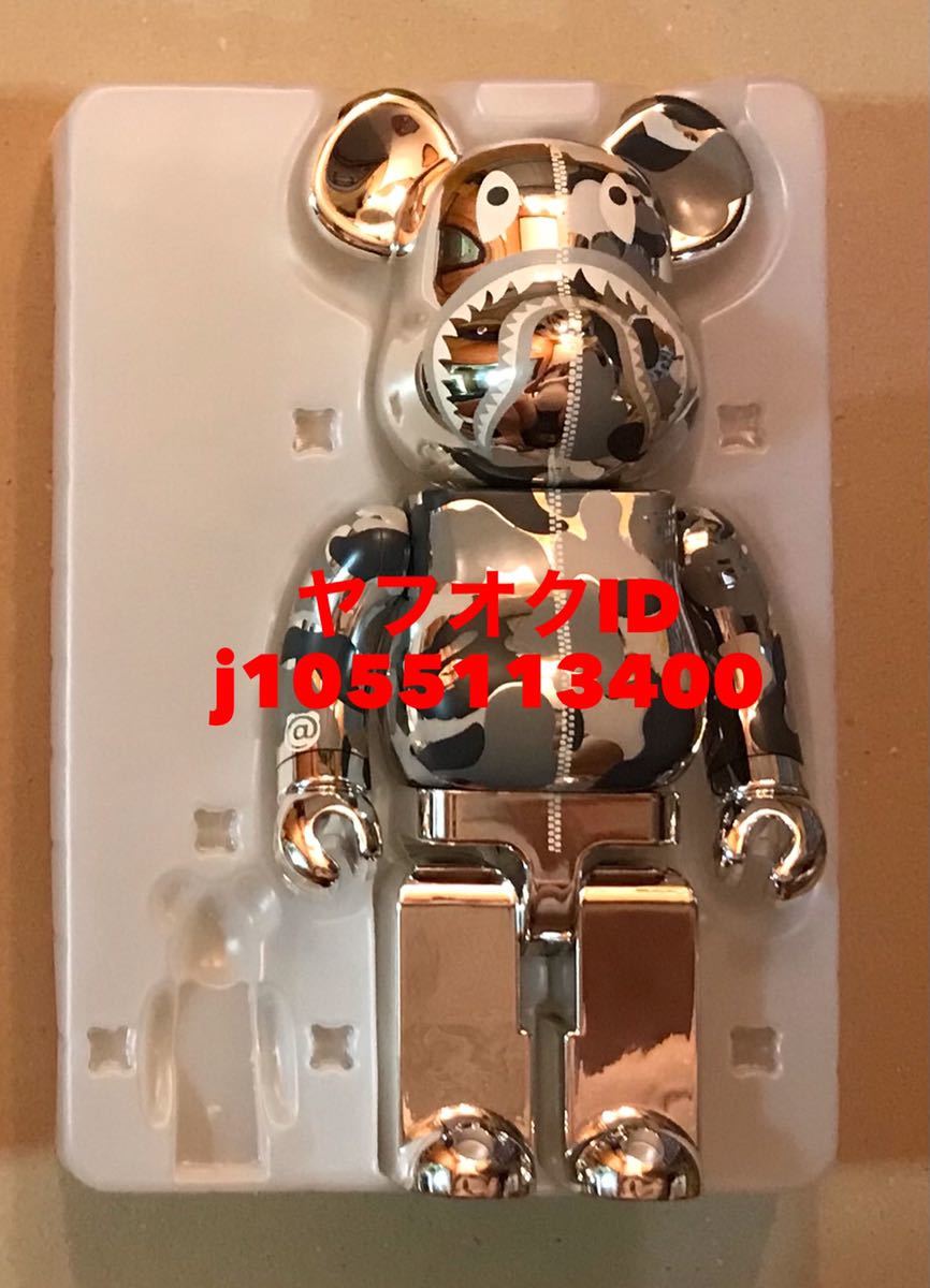 BE@RBRICK BAPE CAMO SHARK 400% GOLD & SILVER ベアブリック ゴールド