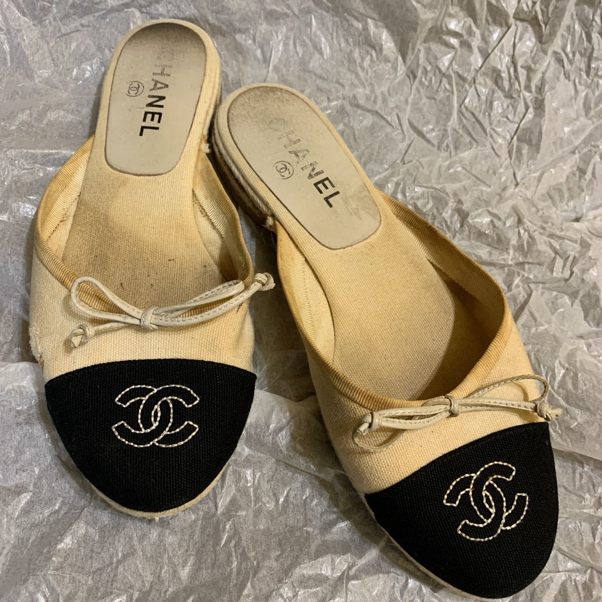 シャネル CHANEL フラットサンダル〜難有〜