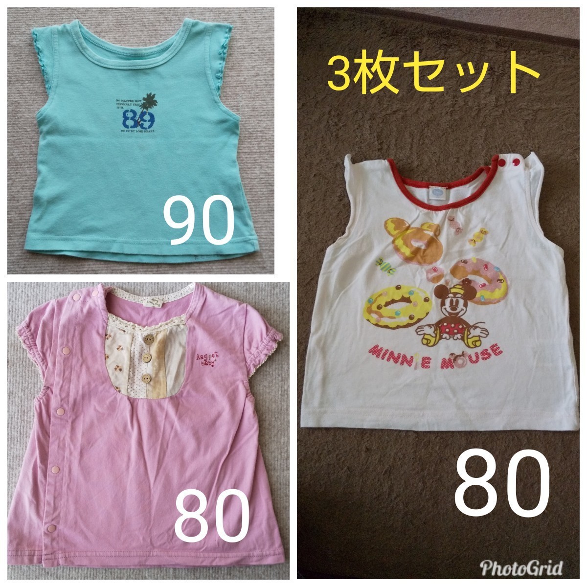 PayPayフリマ｜まとめ売り女の子 Tシャツ トップス 3枚