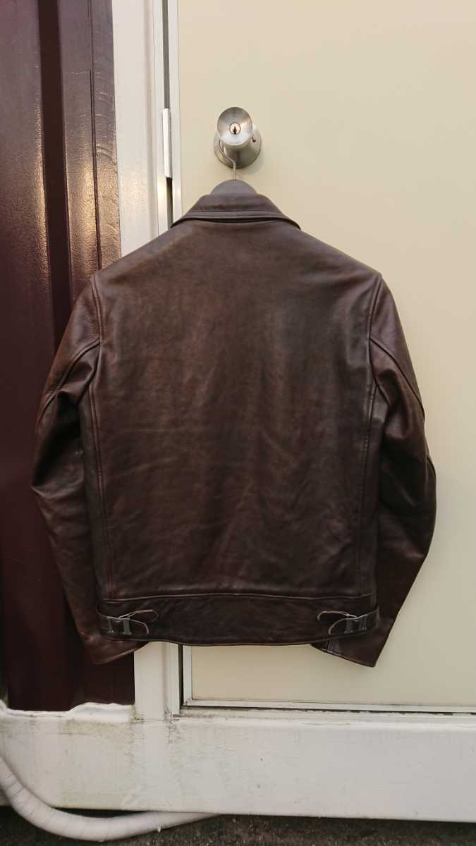 ADDICT CLOTHES AD-01 ホースハイド ブラウン サイズ36 シングルライダース Vintage Lewis Leathers アディクトクローズ ルイスレザー_画像3