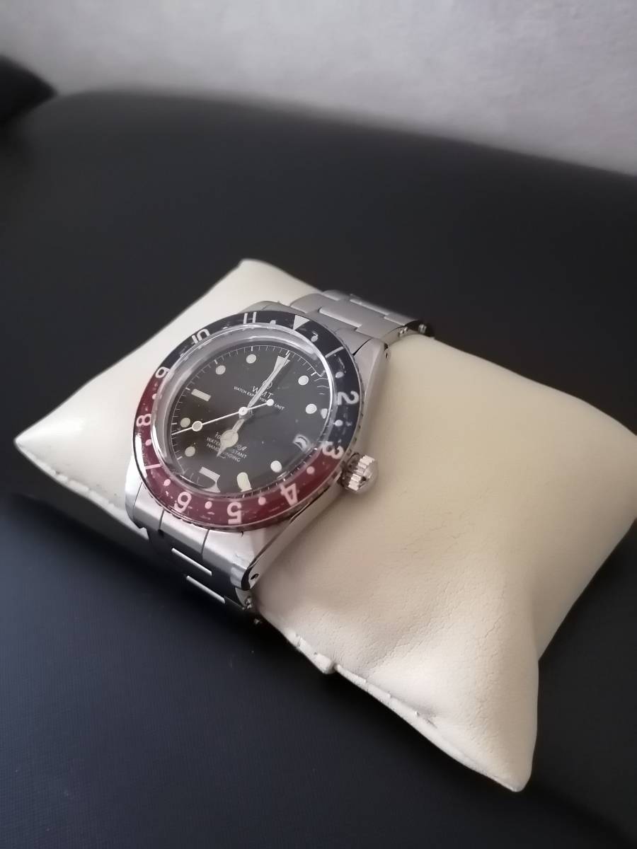 送料無料 WMT WATCH パントン panton 青赤 ブレス ペプシ モデル 箱付き