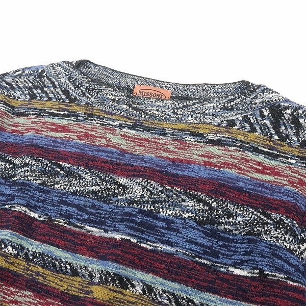  Italy made *MISSONI/ Missoni multi border pattern knitted sweater 46