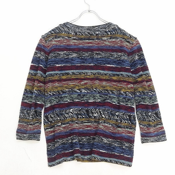  Italy made *MISSONI/ Missoni multi border pattern knitted sweater 46
