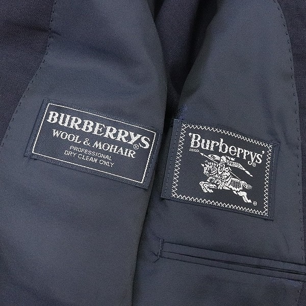 ◆BURBERRYS/バーバリー モヘヤ混 メタル釦 スーツ ネイビー A5_画像6