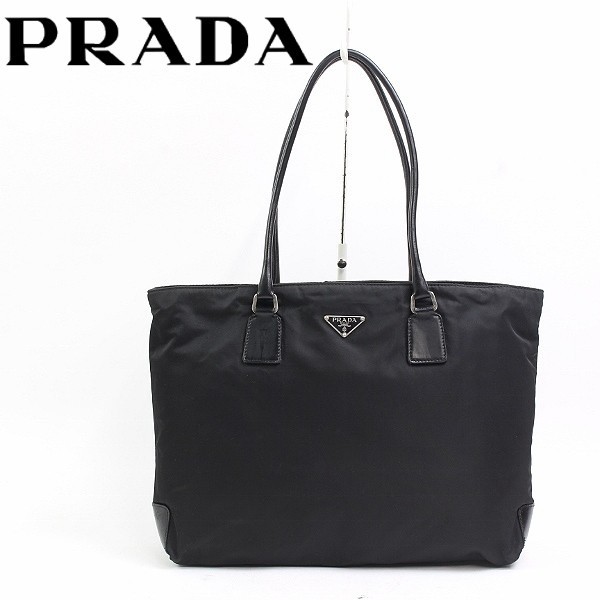 日本全国送料無料 美品⭐️PRADA トートバッグ ブラック ナイロン 三角