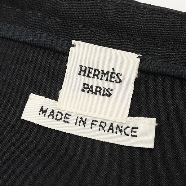 ◆HERMES/エルメス マルジェラ期 シルク サテン×ベロア 切替 ドッキング ワンピース 36 国内正規品_画像4