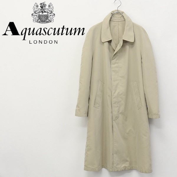 ◆Aquascutum/アクアスキュータム 収納ポーチ内臓 ステンカラー コート ベージュ