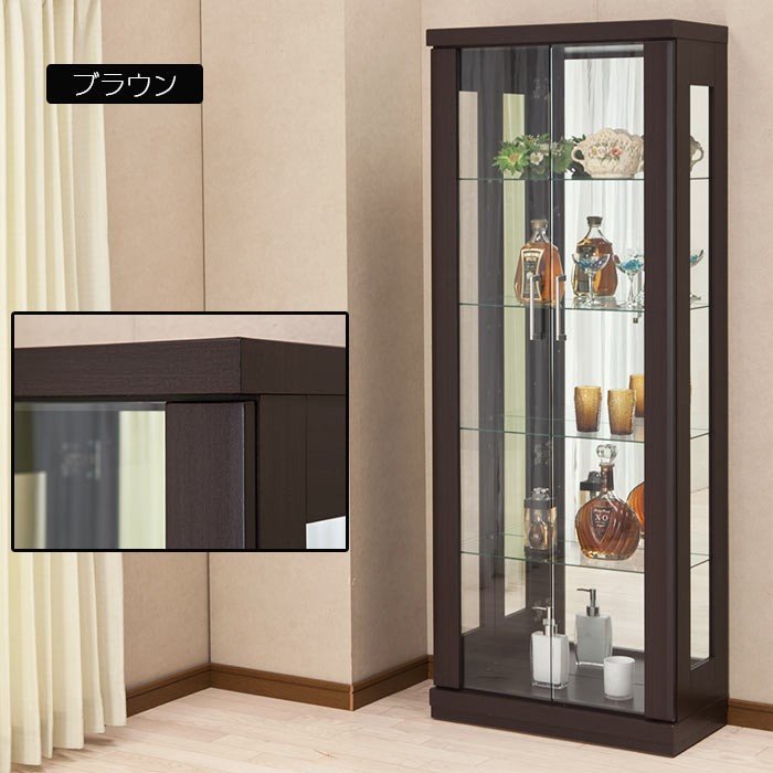  collection board showcase display case width 62cm high type collection case storage display shelf Brown wood grain 