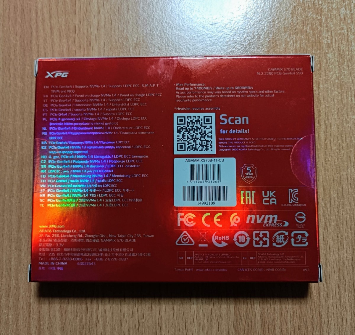☆新品 ADATA Gen4x4 1TB AGAMMIXS70B-1T-CS ccorca.org