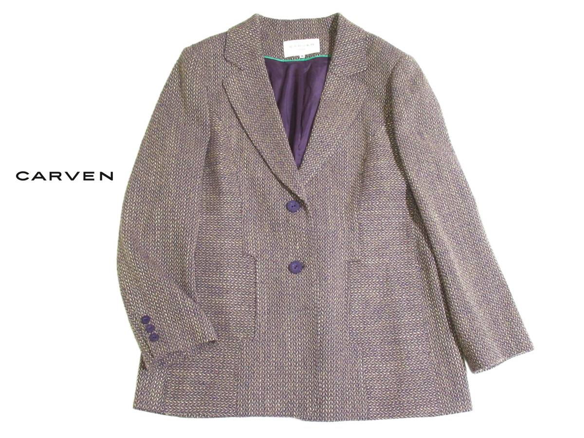 CARVEN Noble カルヴェン 大きいサイズ 46 お洒落☆ ツイード