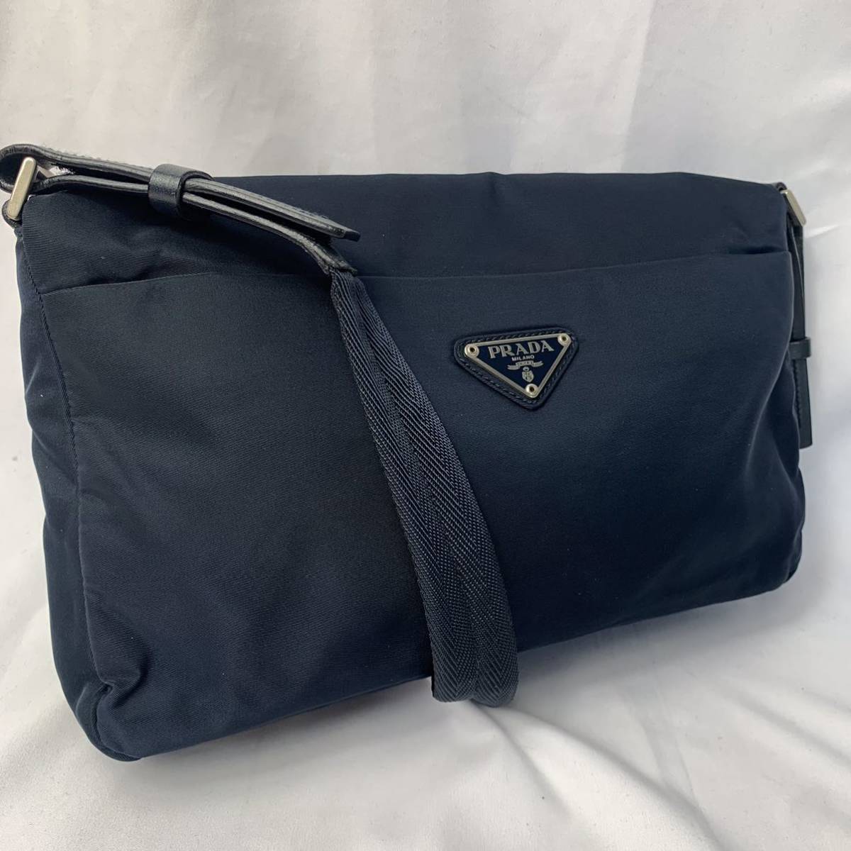 1円~ 【超極美品】PRADA プラダ ショルダーバッグ ポシェット 三角ロゴ