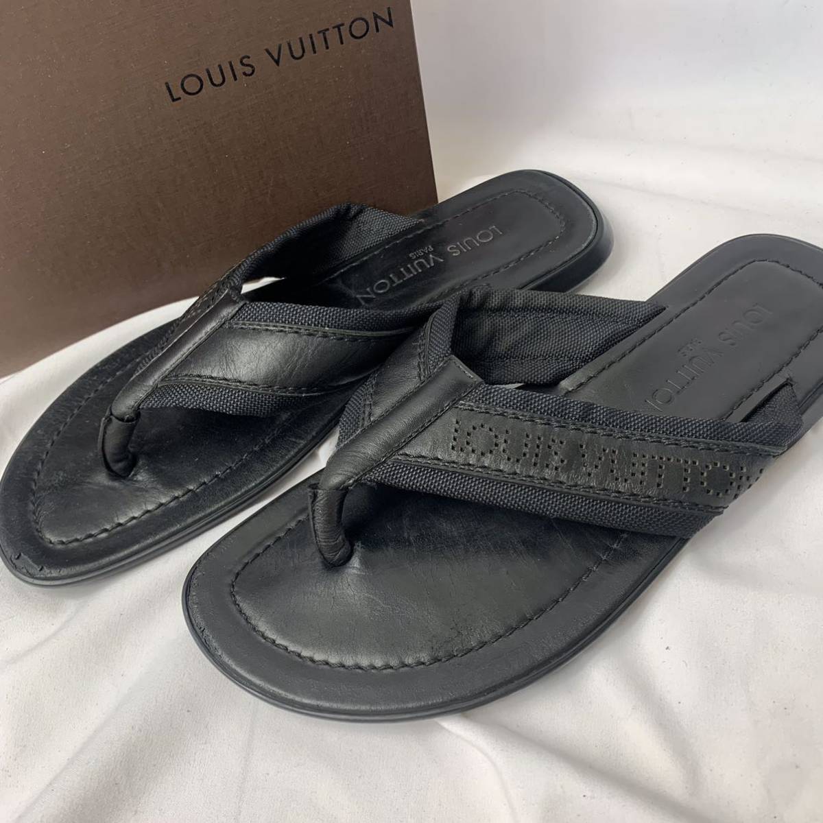 夏の訪れ 美品 ルイヴィトン LOUIS VUITTON レザー ビーチサンダル