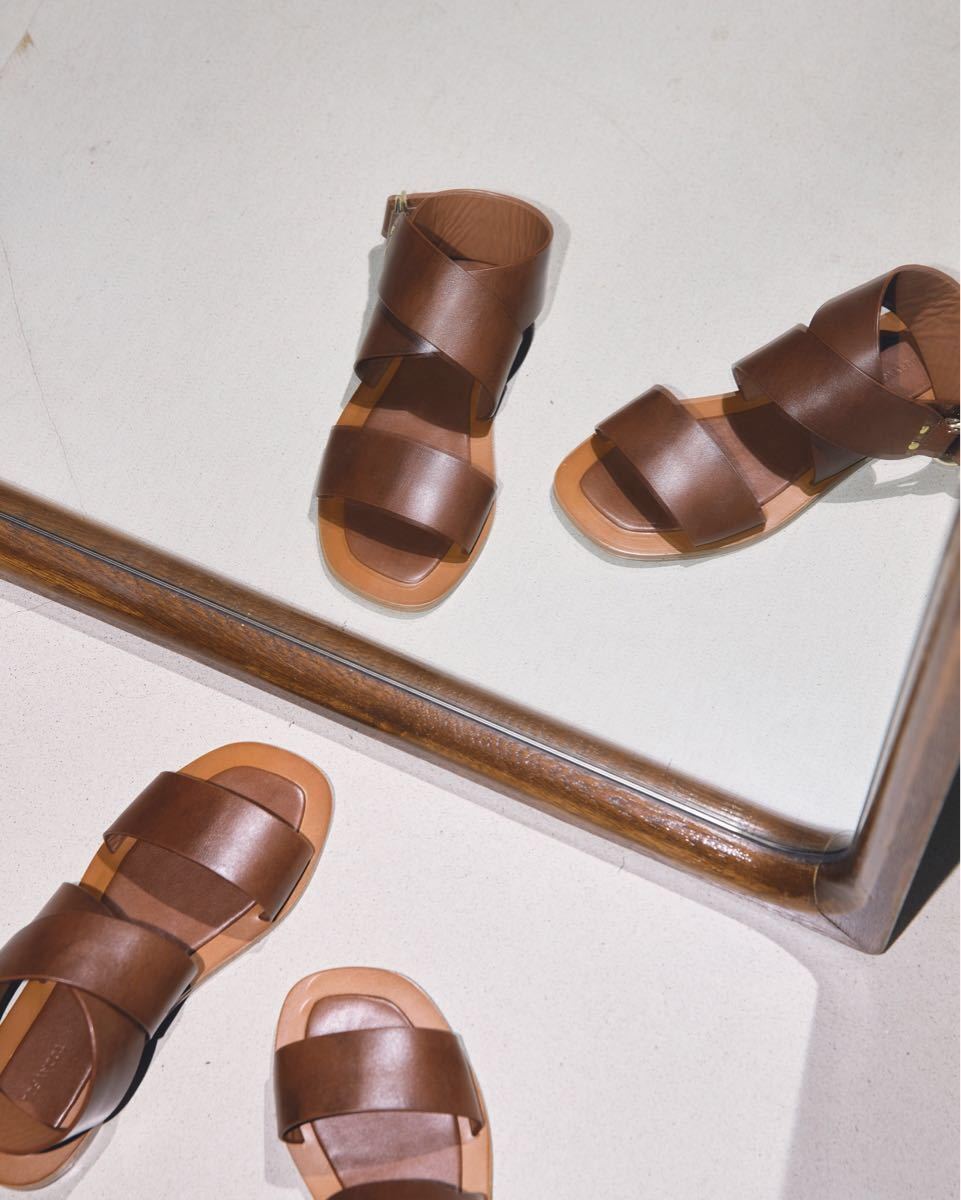 完売TODAYFUL Flat Belt Sandals ブラウン37｜PayPayフリマ