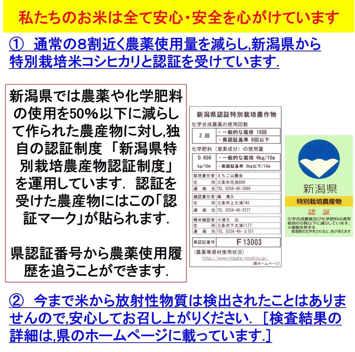 玄米真空パック令和3年　新潟県三条市しただ産　減農薬特別栽培米コシヒカリ5kg_画像2